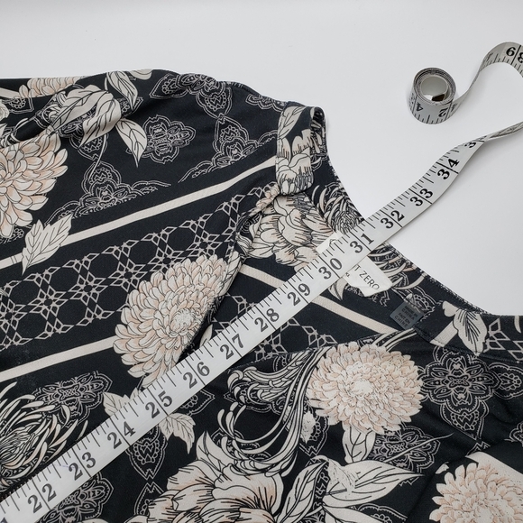 Point Zero Floral 1/4 Zip Long Sleeve Top Pullover Neutral Women's Size XL - Picture 13 of 14